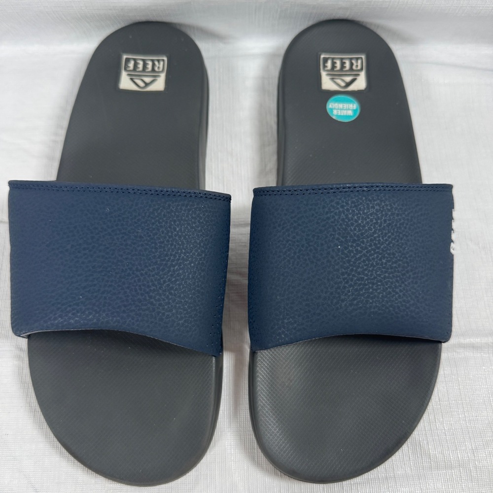 Reef One‎ Slide Mens Sandals Blue Grey Water Friendly Beach Pool Shoes Size 11